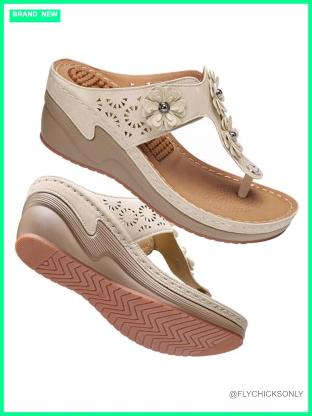 Faux Leather Wedge Sandals Platform Flip Flops Comfortable